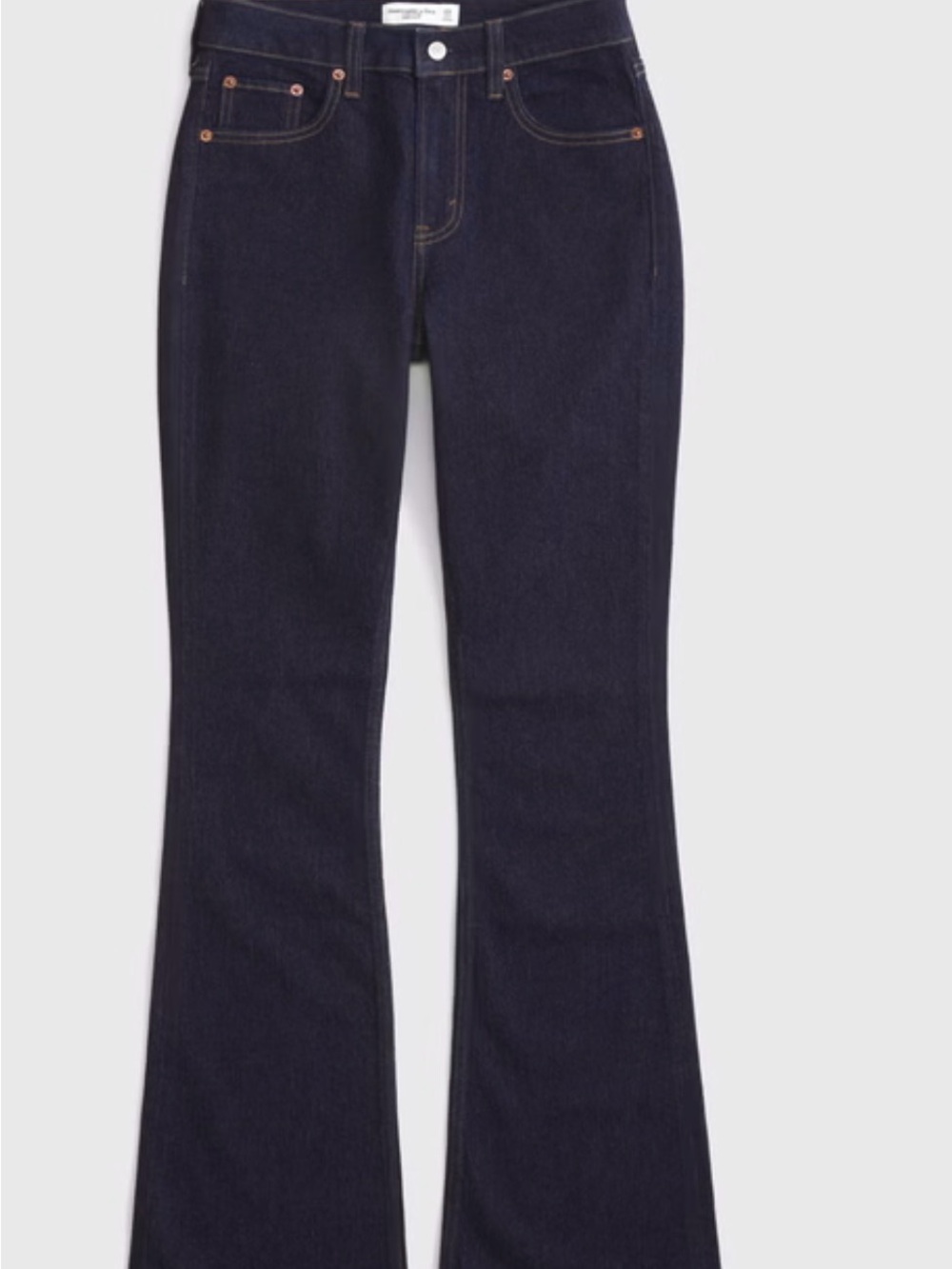 Abercrombie & Fitch Dark Indigo Boot-Cut Jeans Curve Love High Rise 36 Long